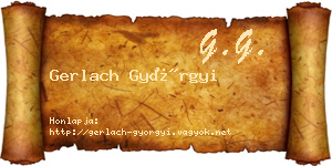 Gerlach Györgyi névjegykártya